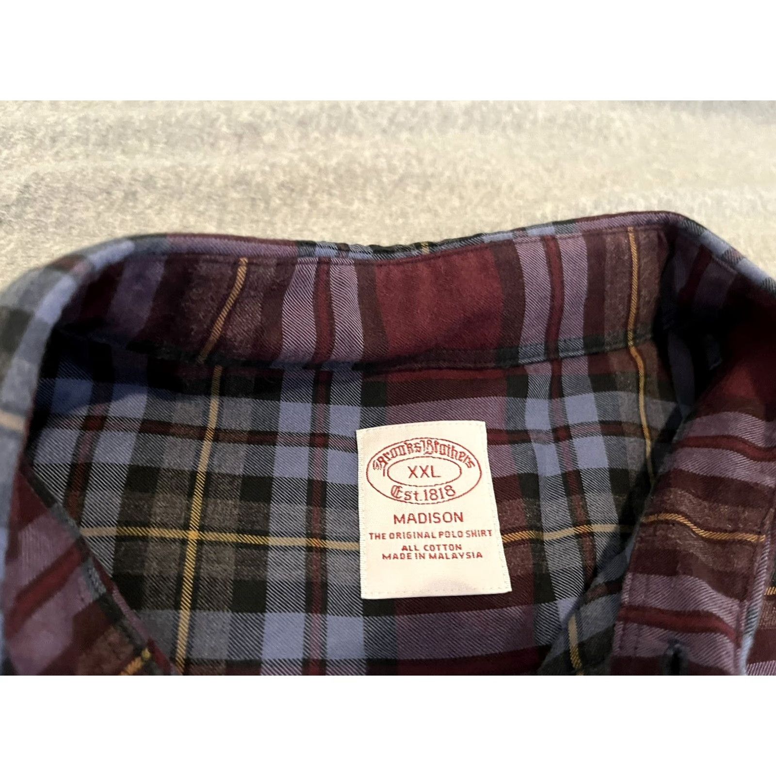 Brooks Brothers Brooks Brothers Madison Long Sleeve Purple Plaid Shirt Mens 2XL XXL Size US XXL / EU 58 / 5 - 2 Thumbnail