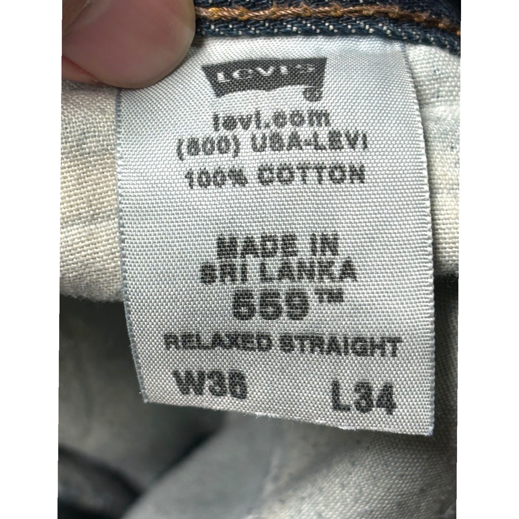 Denime Levi Strauss 559 Relaxed Straight Denim Jeans Men's Blue Cotton W36 L34 Size US 36 / EU 52 - 6 Thumbnail