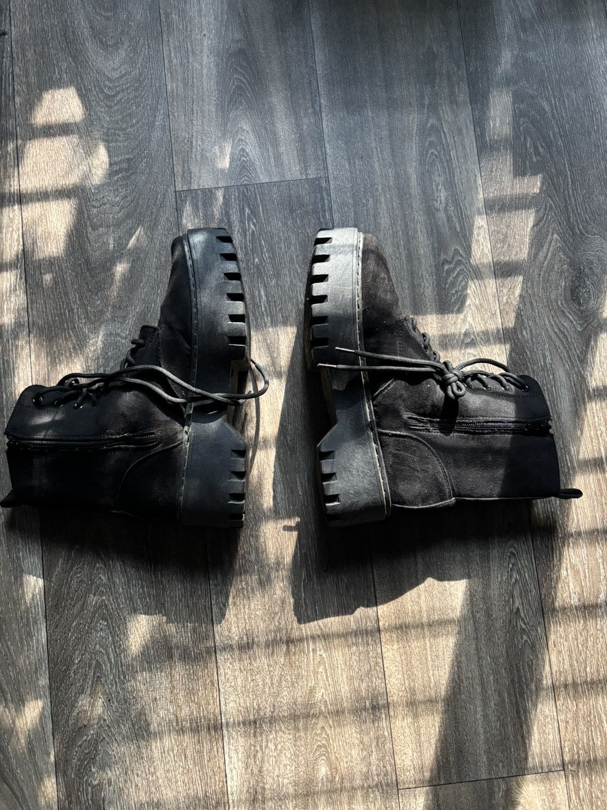 Vintage Rouge Black Suede platform boots Size US 10 / IT 40 - 2 Thumbnail