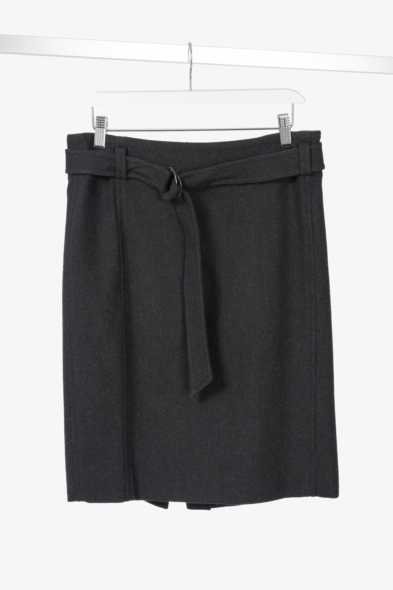 Akris Akris Punto Wool Herringbone-Flannel Belted Pencil Skirt Size 32" / US 10 / IT 46 - 1 Thumbnail