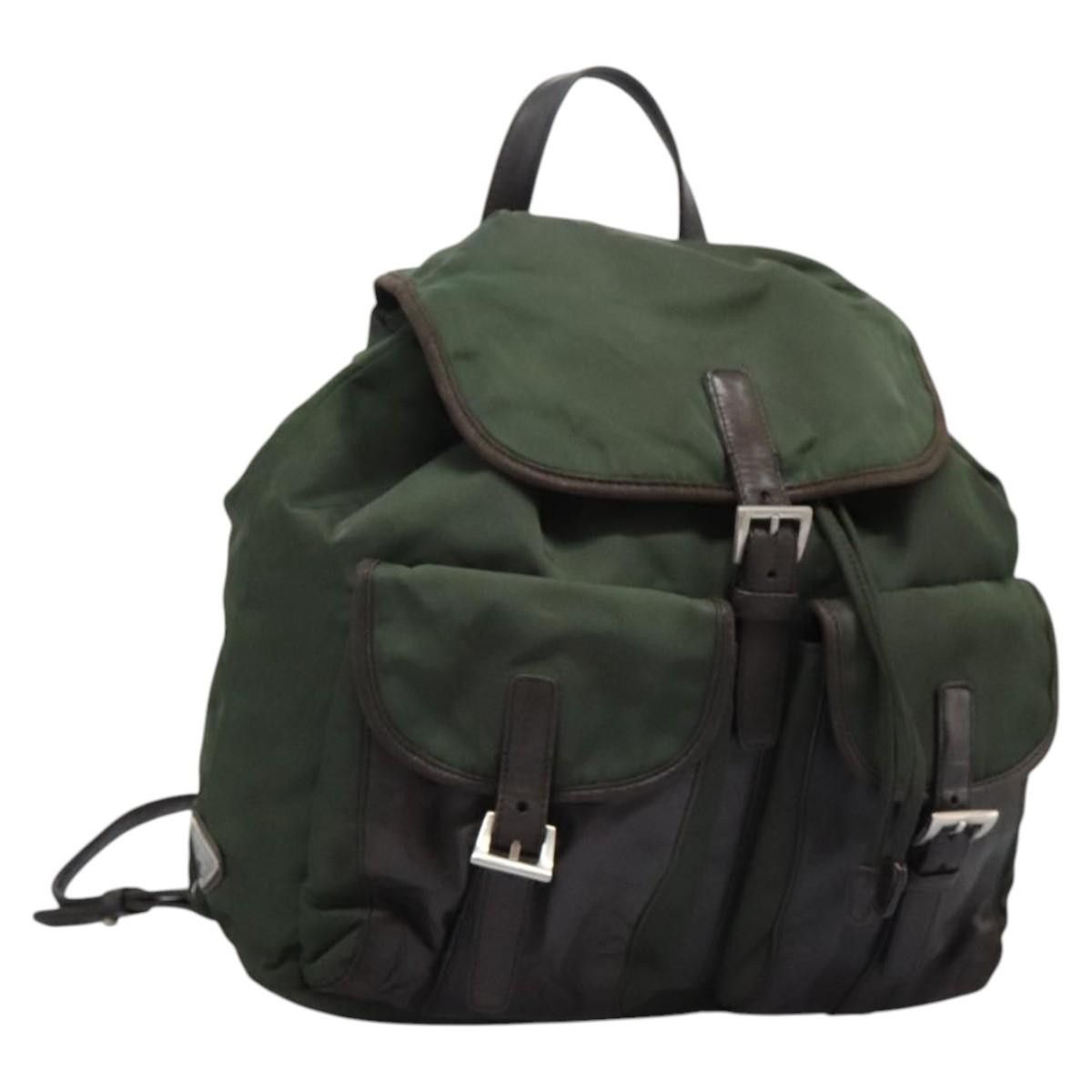 PRADA Backpack Nylon Khaki