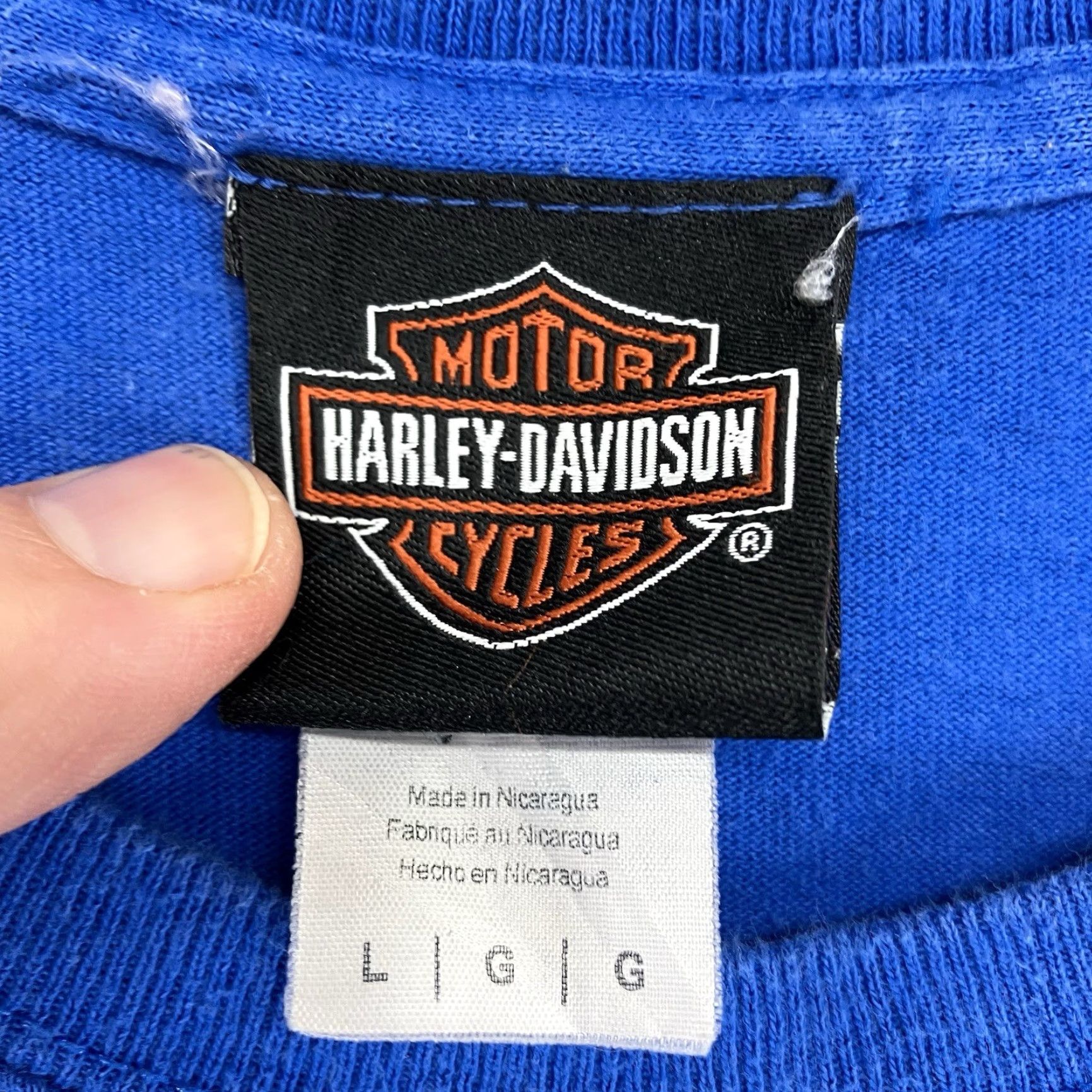 Harley Davidson Harley-Davidson Mens T-Shirt Large Blue Graphic Print Rattlesnake Stone Cold WWF Biker Size US L / EU 52-54 / 3 - 5 Thumbnail