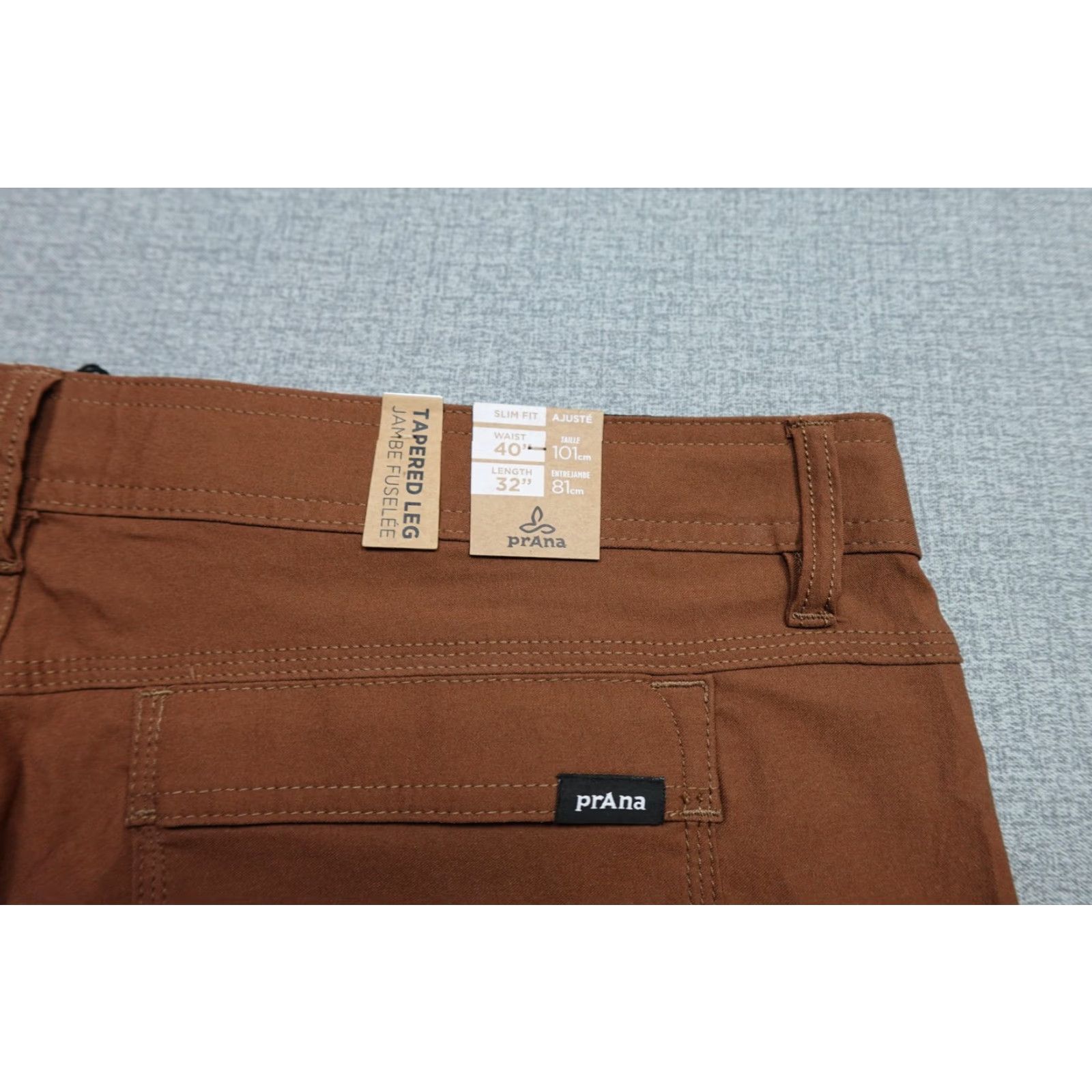 Prana prAna Stretch Zion Slim Pant II Mens 40x32 Brown Hiking Travel Khakis Outdoorsn Pants Size US 40 / EU 56 - 2 Thumbnail