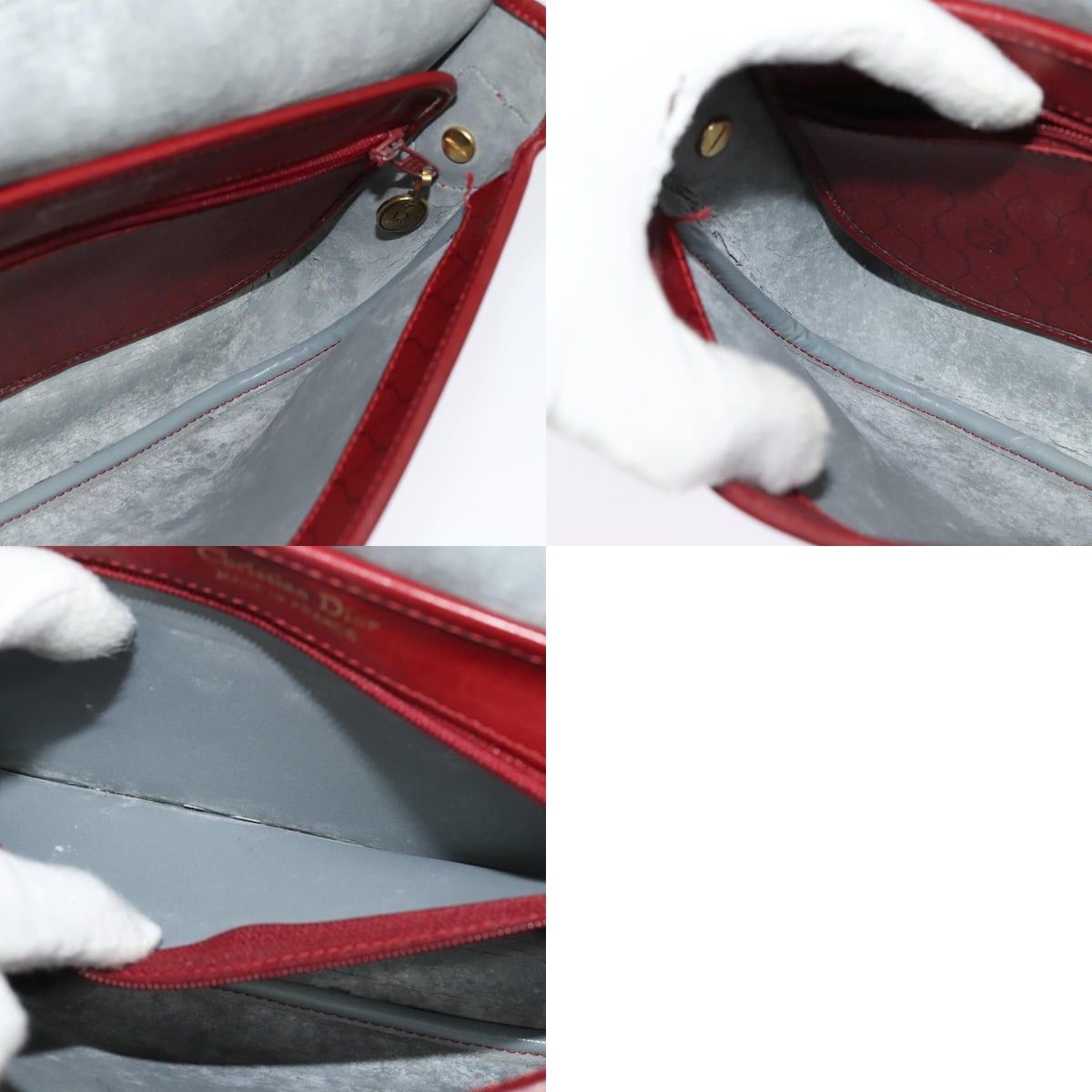 Dior DIOR Honeycomb Canvas Shoulder Bag Pvc Red Gold Size ONE SIZE - 12 Thumbnail