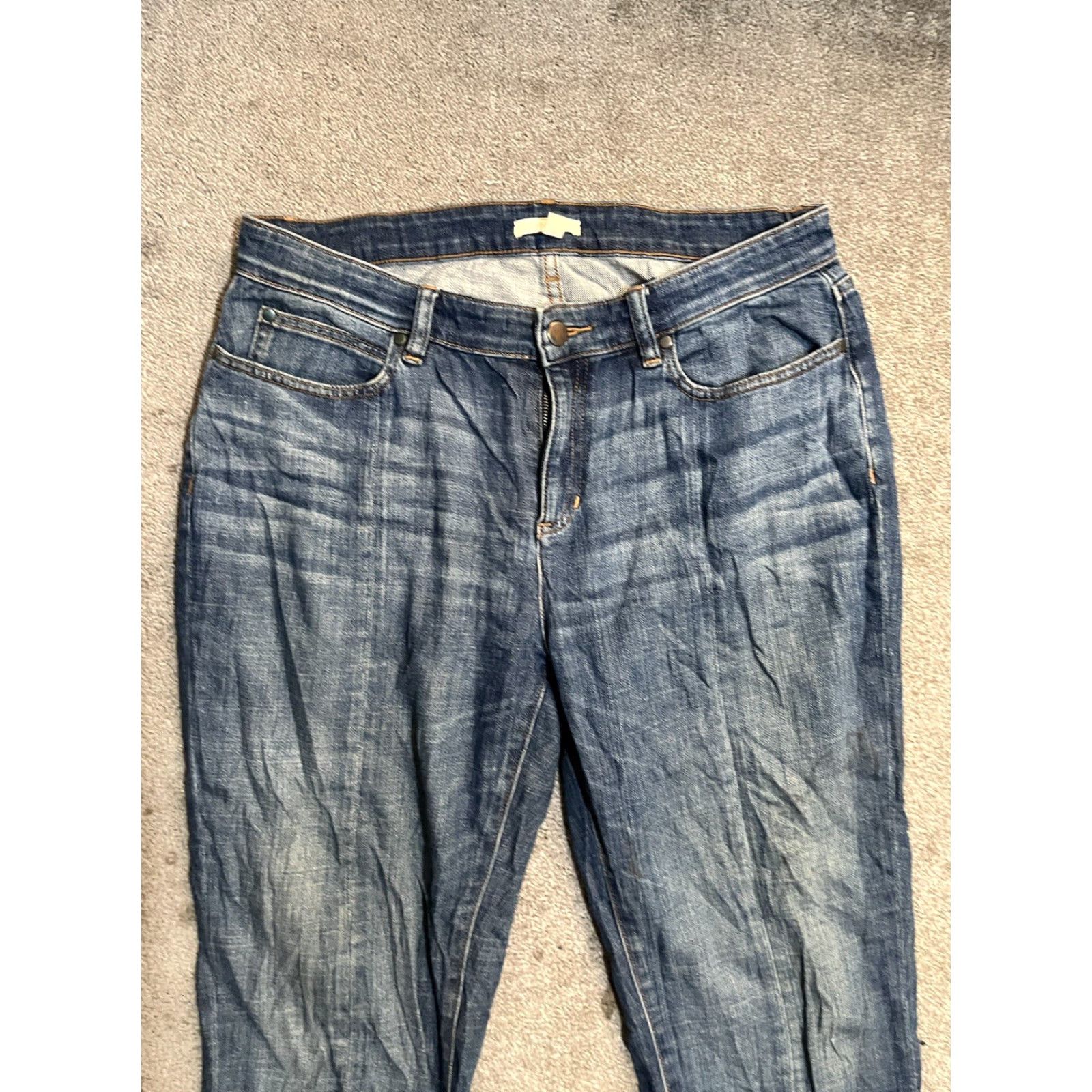 Eileen Fisher Eileen Fisher Jeans Womens Denim Blue Size 8 Dark Wash Tapered Size 24" / US 00 / IT 34 - 2 Thumbnail