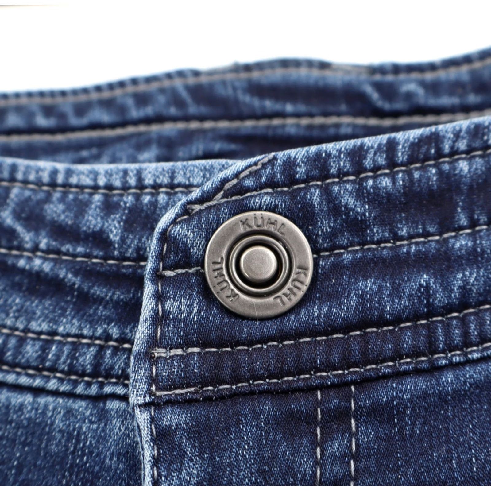 Vintage Kuhl Jeans Skinny Denim Stretch Blue Size 10 31" Inseam Regular Rise 9" 5-Pocket Logo Zipper Button Cotton Polyester Spandex Women Size 32" / US 10 / IT 46 - 6 Thumbnail