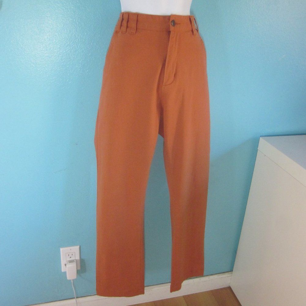 Australian Luxury Brand FLANNEL Orange Cotton Casual Pants 2 Fits US Size M 6-8
