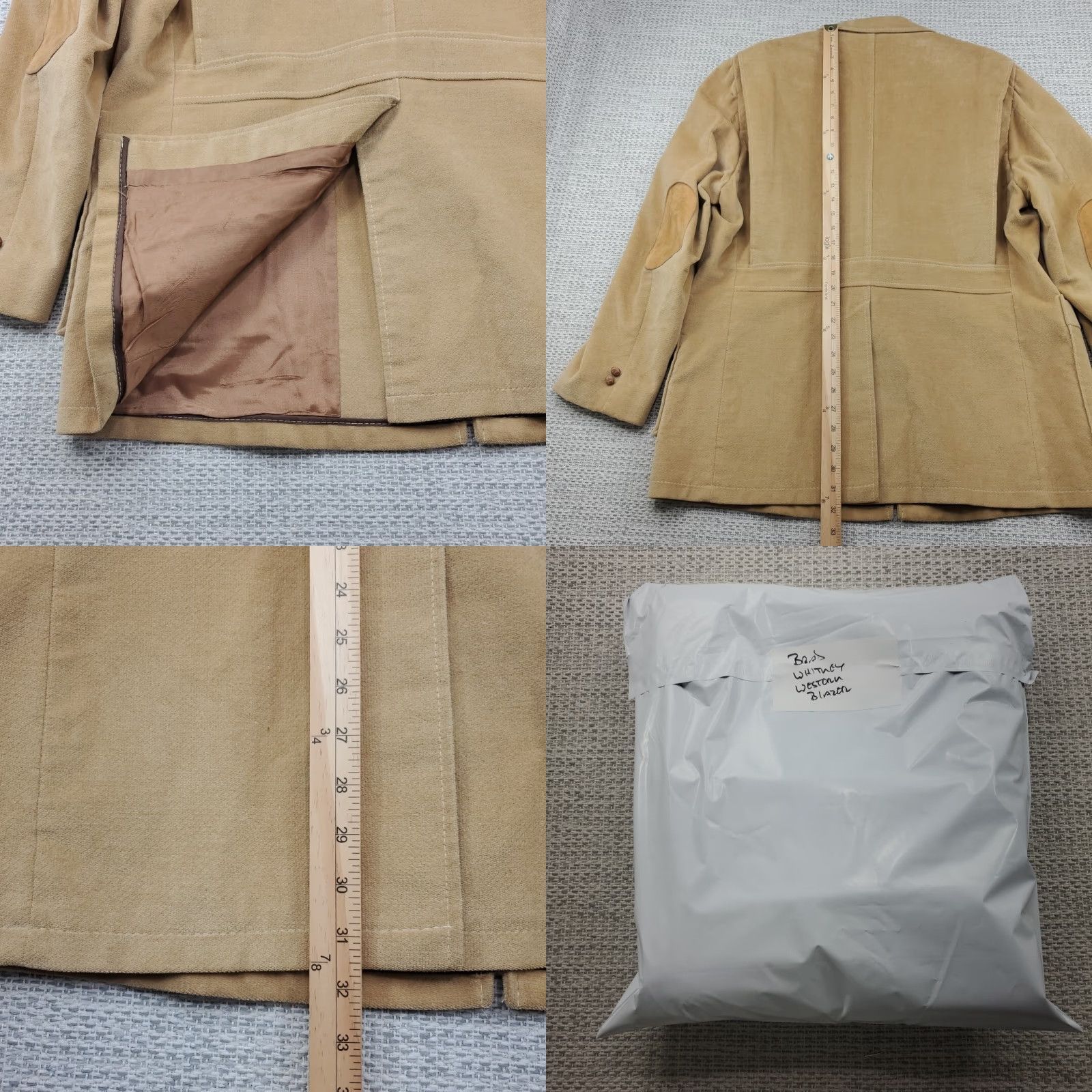 Vintage Brad Whitney Mens Western Jacket 46L Tan Blazer 1960s Size 46R - 10 Thumbnail