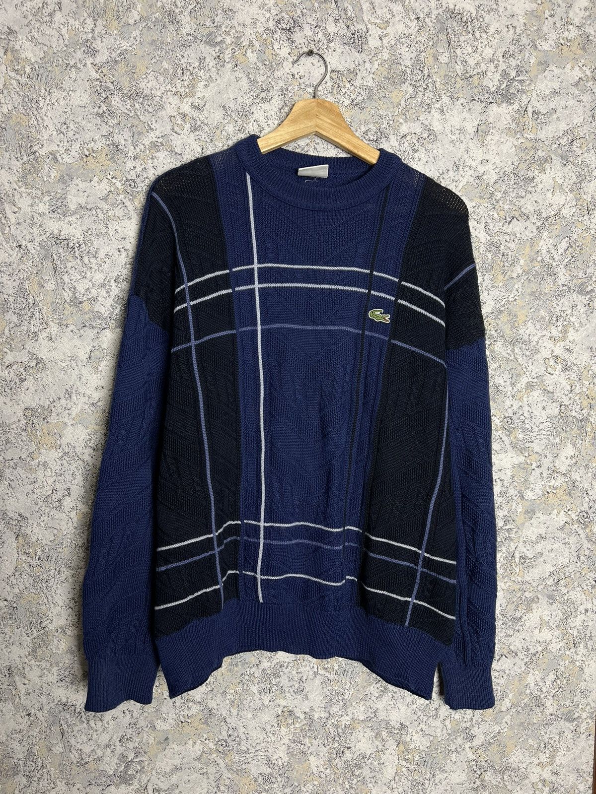 Lacoste × Vintage 🐊 Vintage 90's Lacoste Knitted Baggy Wool Sweater Japan Y2K Size US L / EU 52-54 / 3 - 1 Thumbnail