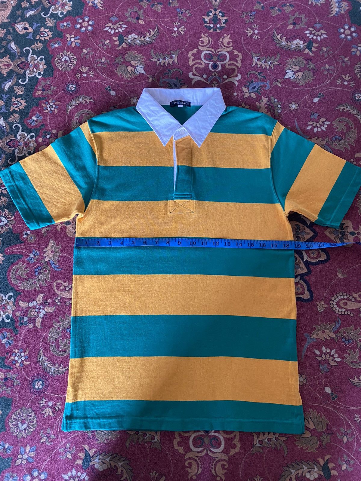 Designer Vintage Japan Brand Livre Claire Striped Polo Tee Size US S / EU 44-46 / 1 - 8 Thumbnail
