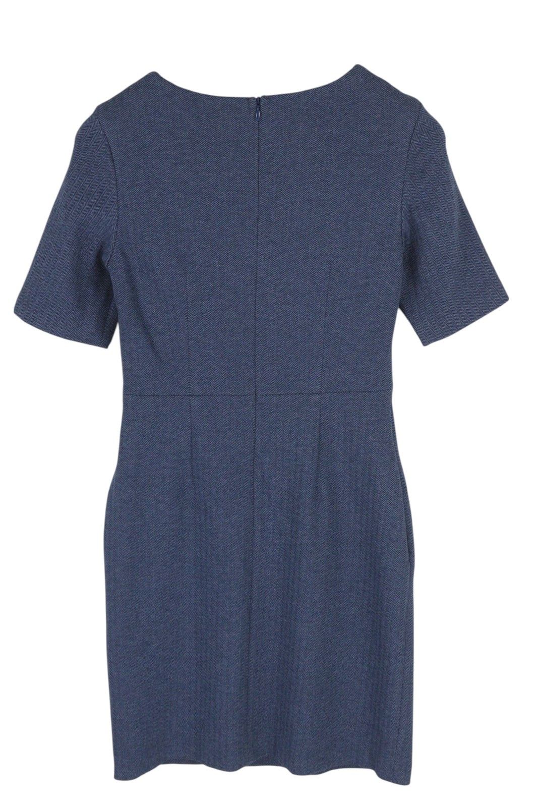 Gant HERRINGBONE JERSE EU36 Blue Round Neck Dress 85195 Size S / US 4 / IT 40 - 2 Thumbnail