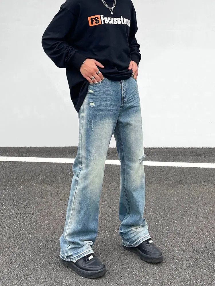 Japanese Brand × Jean Baggy Blue Flared Denim Jeans Size US 34 / EU 50 - 2 Thumbnail