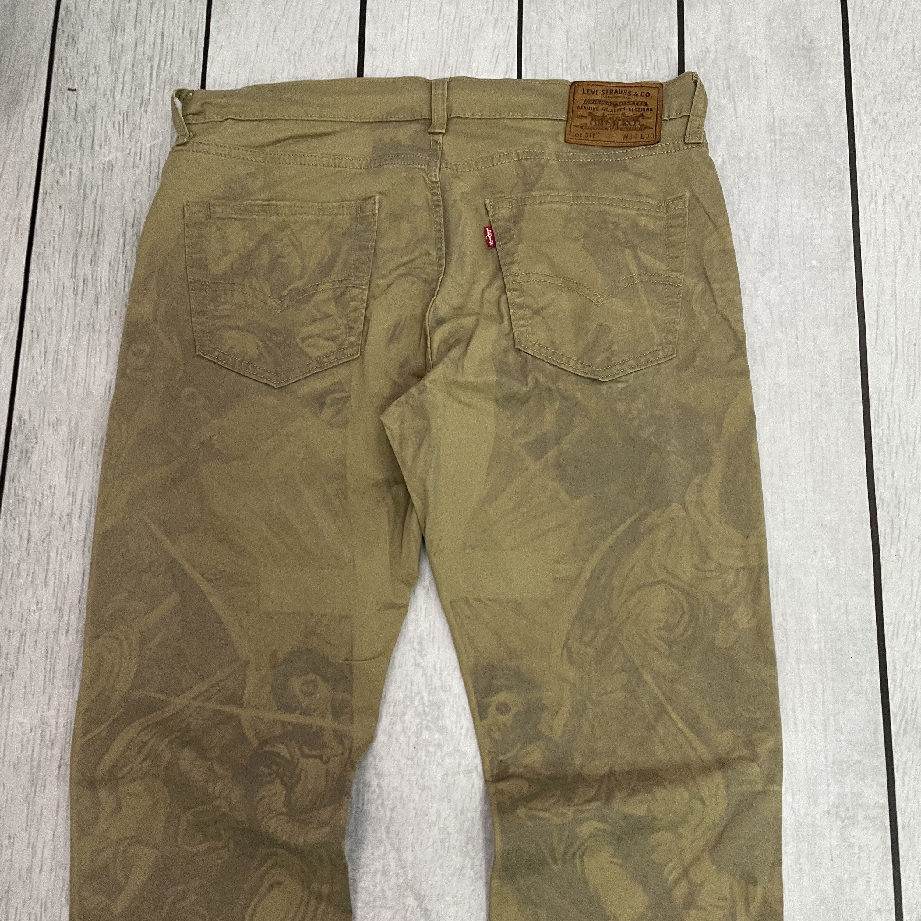 Levi's Custom Reworked Levi's Jeans – Renaissance print Denim 34x30 Size US 34 / EU 50 - 9 Thumbnail