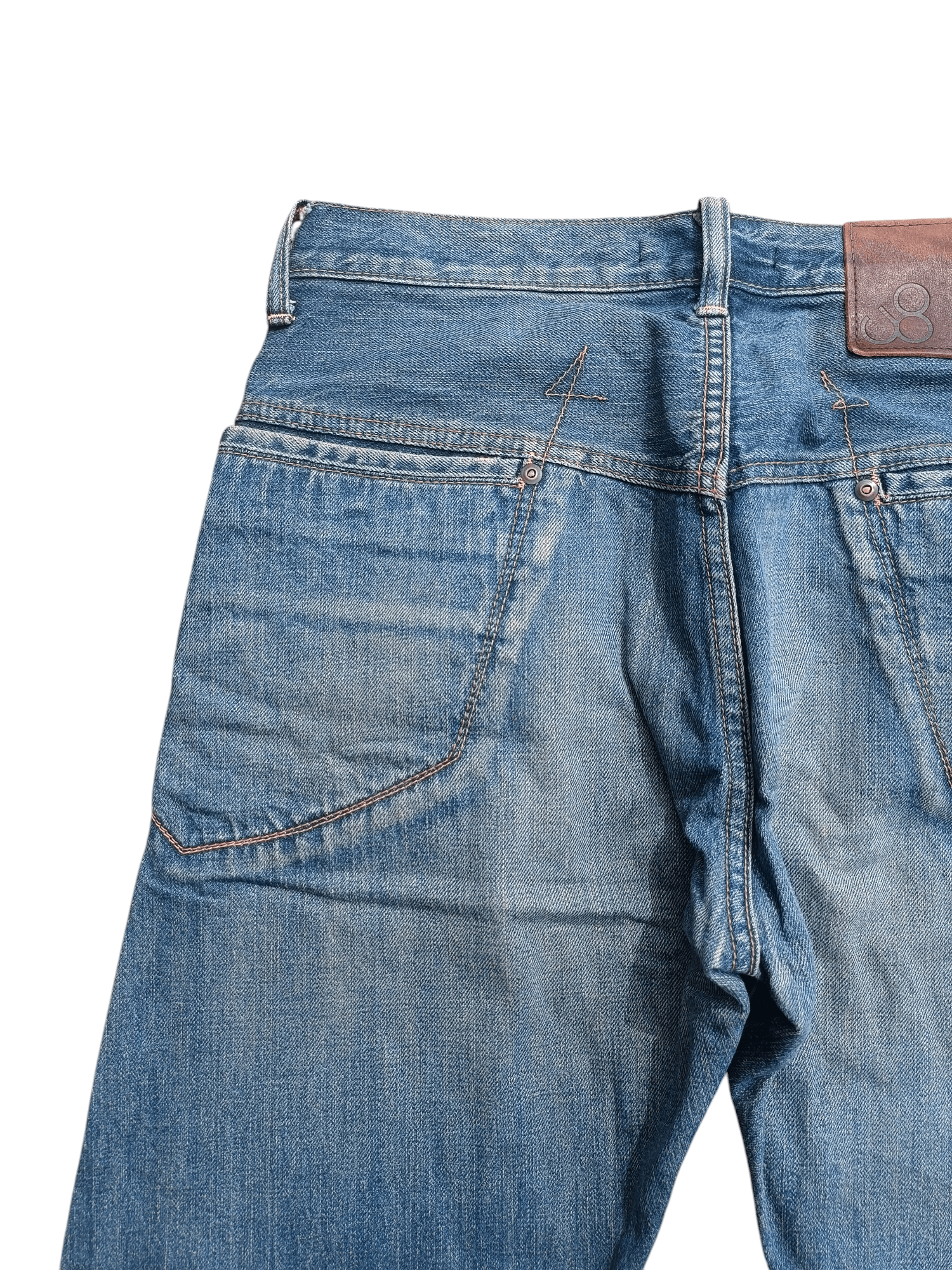 Japanese Brand × Johnbull 💥 FYEE 💥 John Bull Selvedge Whiskers Faded Jeans Size US 30 / EU 46 - 10 Thumbnail