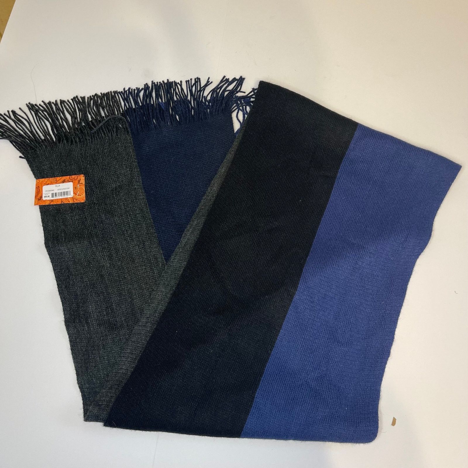 Tallia Men's Tallia Fringe Long Wrap Colorblock Scarf Shawl Size ONE SIZE - 2 Thumbnail