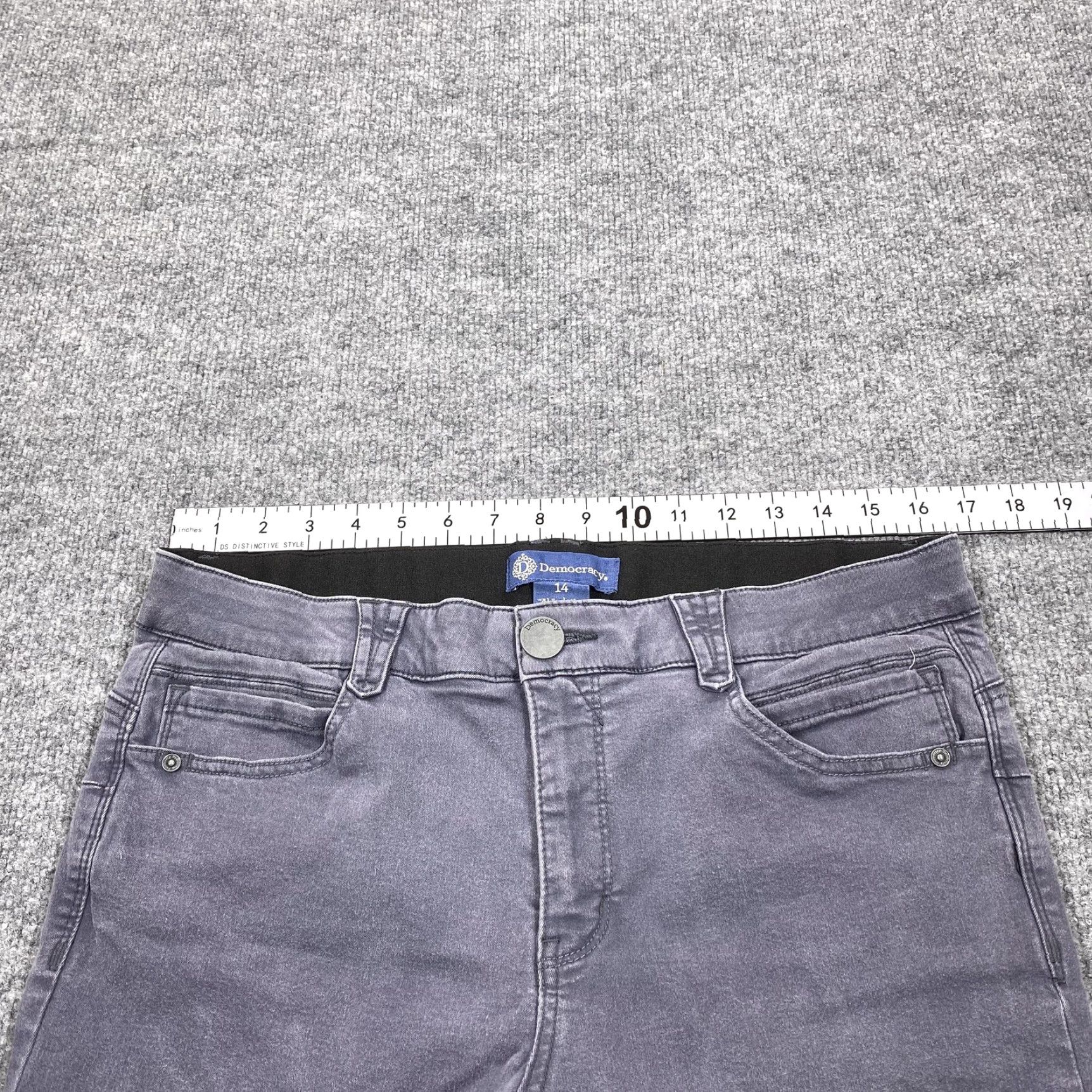 Vintage Democracy Jeans Womens 14 Gray Skinny Stretch Denim Mid Rise Slim Size 36" / US 14 / IT 50 - 5 Thumbnail