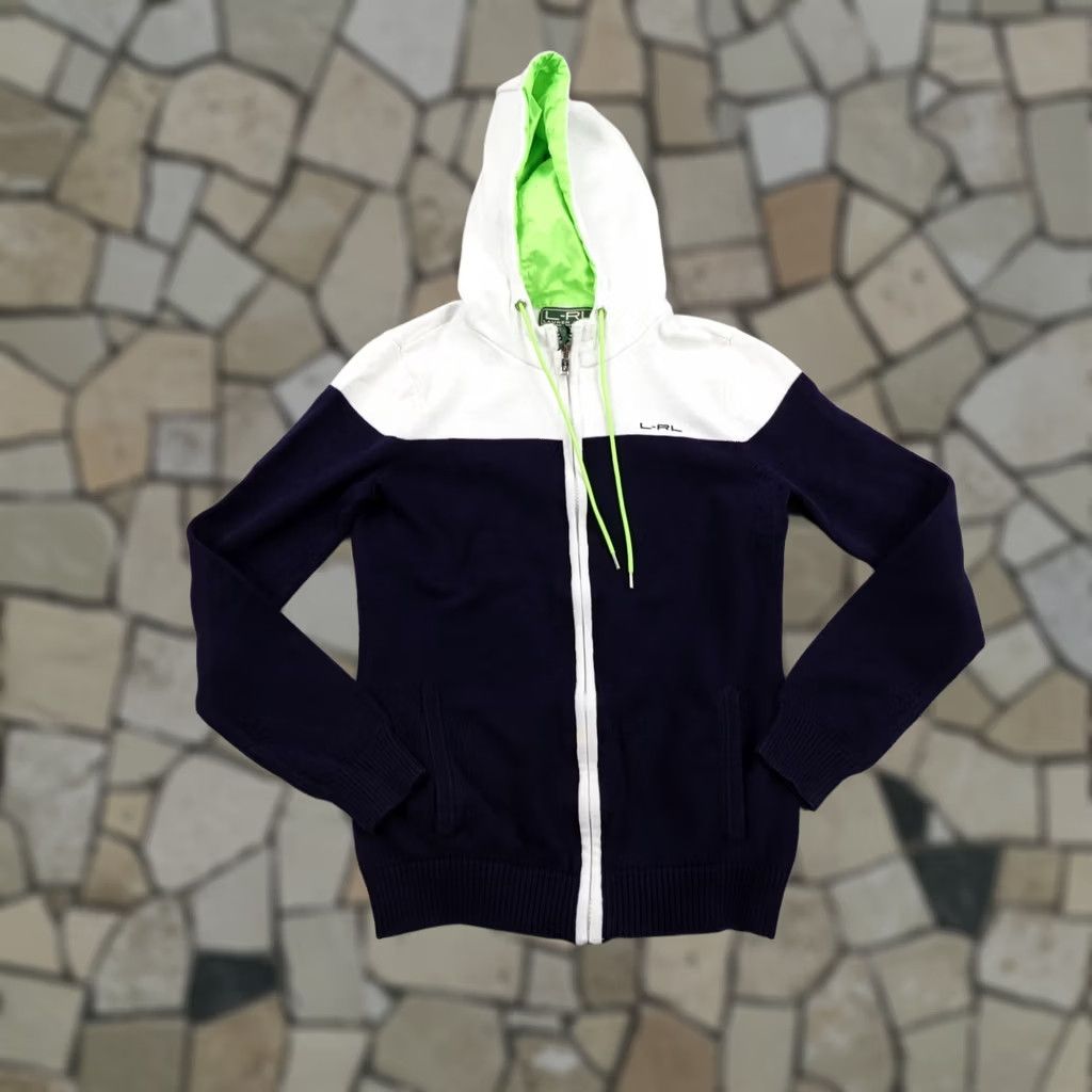 Ralph Lauren Lauren Ralph Lauren Hoodie Womens Medium Blue White Full Zip Sweatshirt Active Size M / US 6-8 / IT 42-44 - 1 Thumbnail