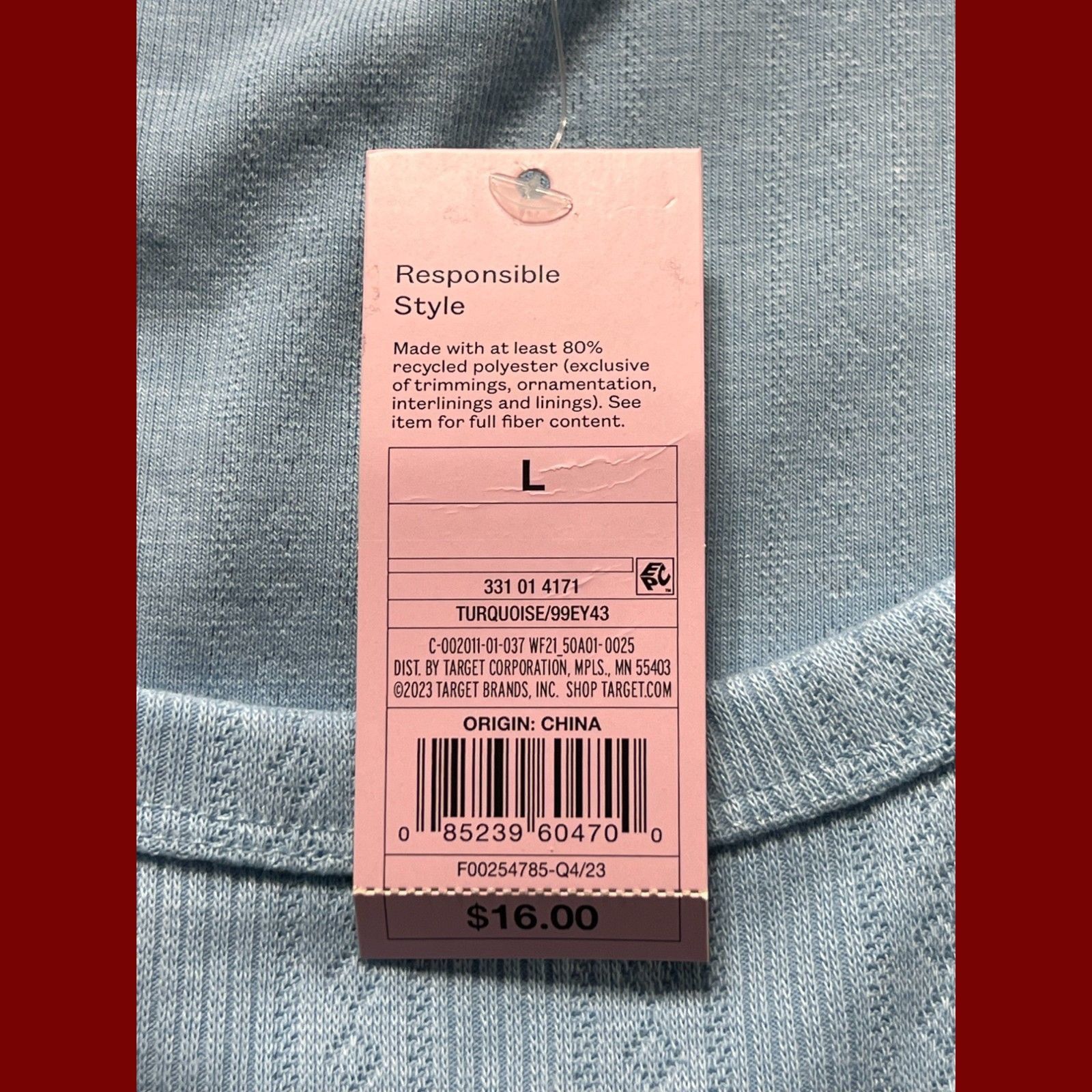 Other Wild Fable - Women's Long Sleeve Square Neck Pointelle T-Shi Size L / US 10 / IT 46 - 10 Thumbnail