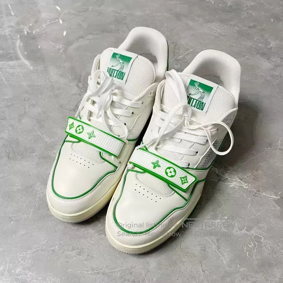 Louis Vuitton Louis Vuitton LV White Green Velcro Trainer. Size US 10 / EU 43 - 2 Thumbnail
