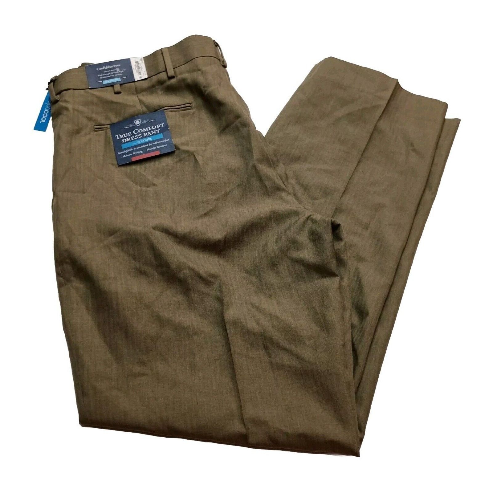 Croft & Barrow Croft & Barrow Dress Pants Men's 40x32 Tan Classic Fit Size US 40 / EU 56 - 1 Thumbnail
