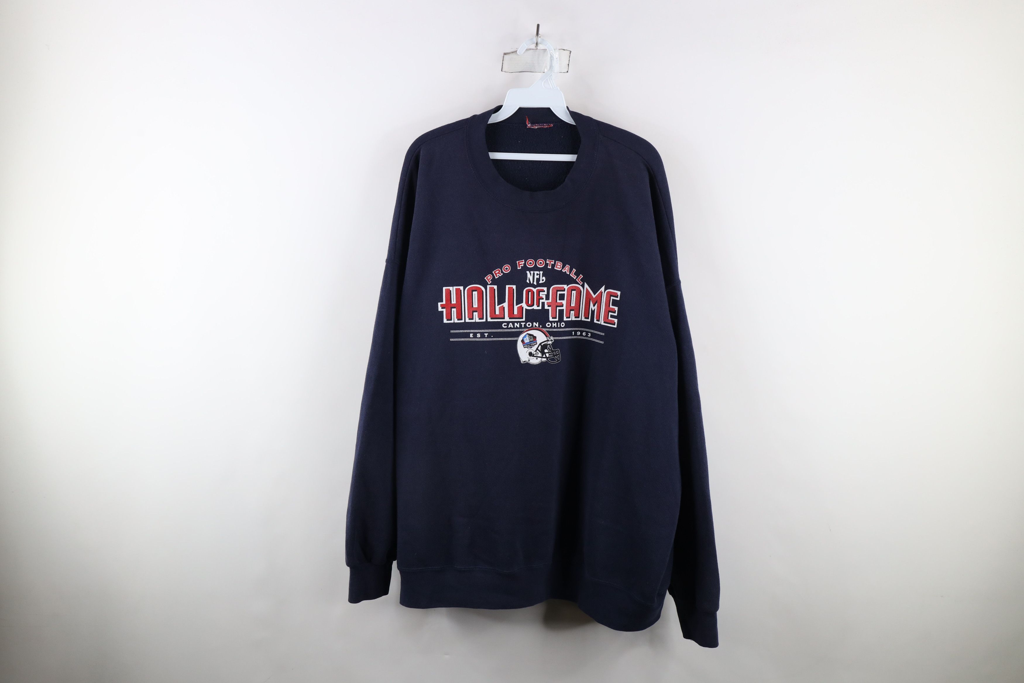 Vintage Vintage 90s NFL Pro Football Hall of Fame Sweatshirt Blue Size US XXL / EU 58 / 5 - 1 Thumbnail