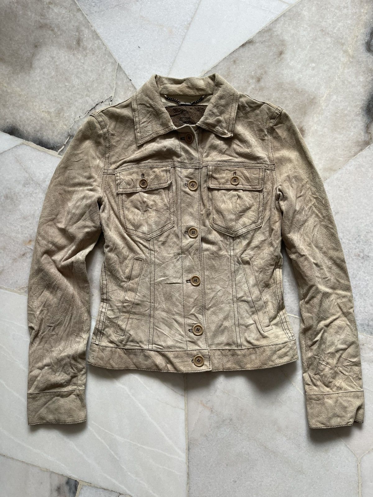 Dolce & Gabbana 2000s Dolce & Gabbana Suede Leather Jacket #98 Size XXS / US 00 / IT 34 - 6 Thumbnail