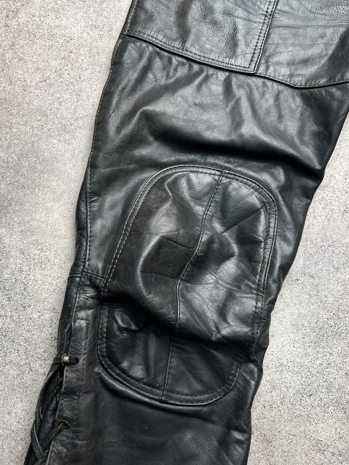 Vintage Vintage genuine leather biker pants Size US 33 - 5 Thumbnail