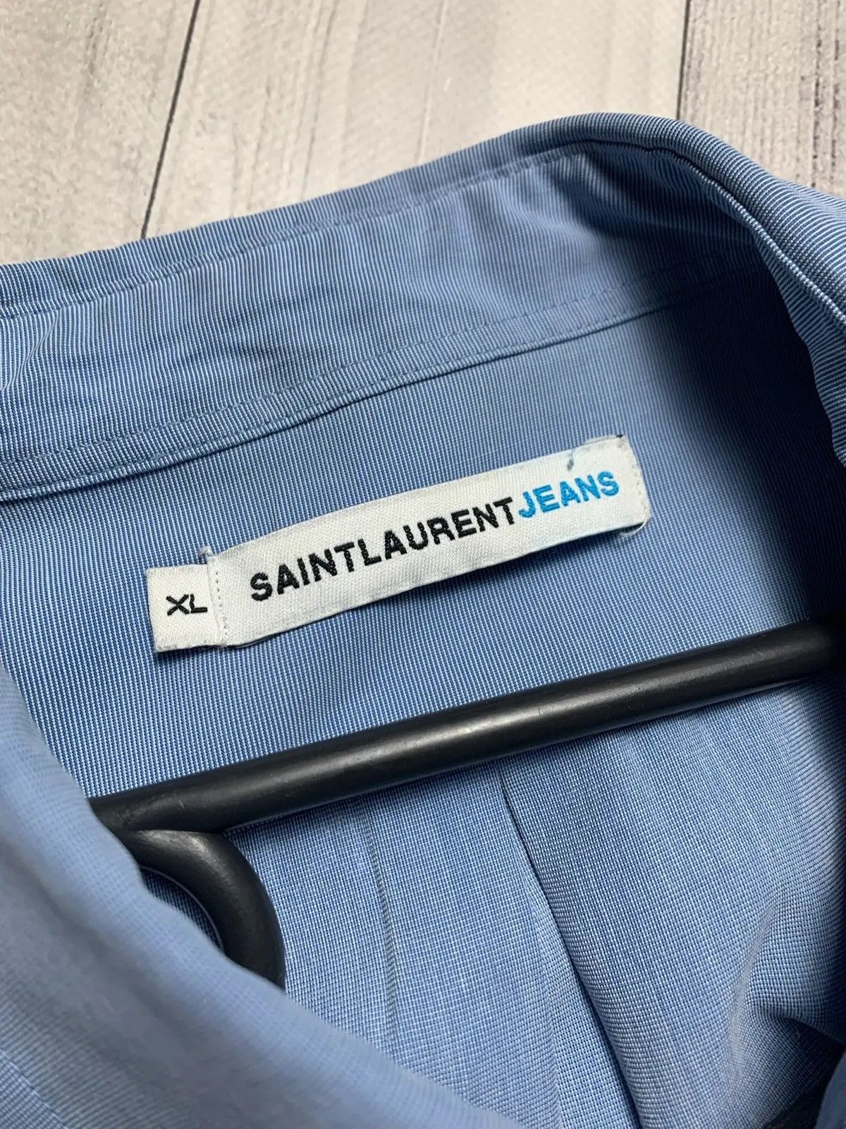 Yves Saint Laurent Vintage Yves Saint Laurent Jeans shirt XL logo blue Size US XL / EU 56 / 4 - 5 Thumbnail
