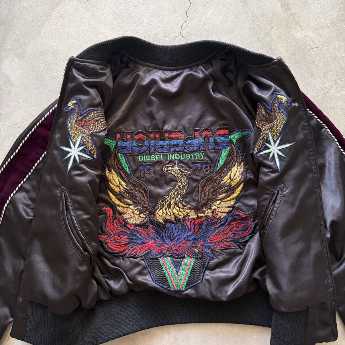 Diesel Diesel Reversible Bomber Rare Velvet Sukajan Jacket Size S / US 4 / IT 40 - 4 Thumbnail