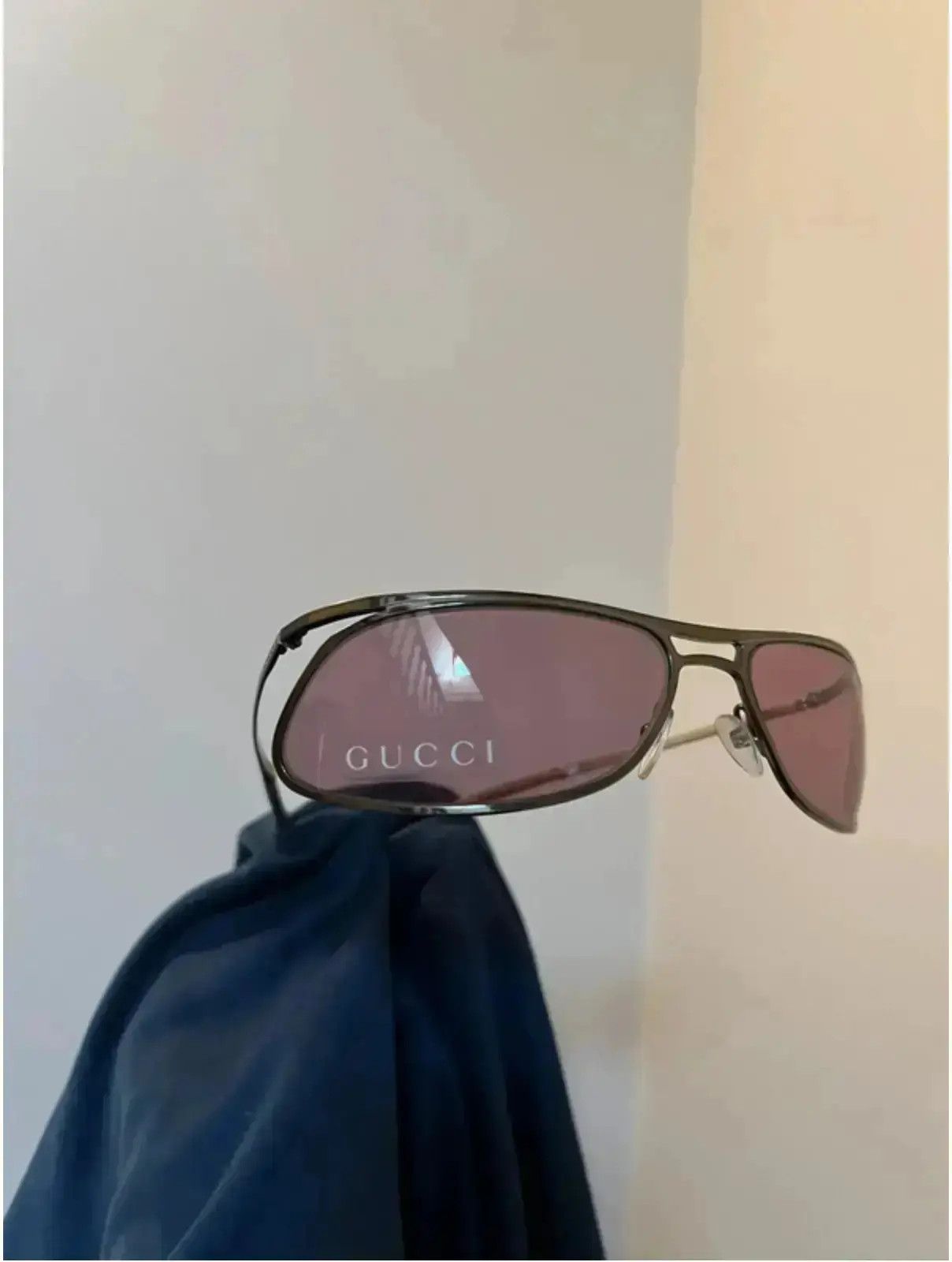 Gucci × Tom Ford × Vintage GUCCI Sunglasses Shield Wrap Rimless Ski ...