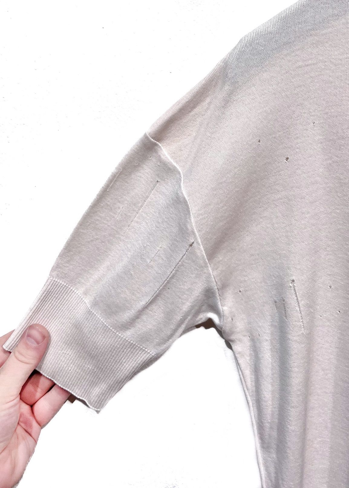 Balmain Balmain Light Pink Distressed Jersey T-shirt Size US S / EU 44-46 / 1 - 4 Thumbnail