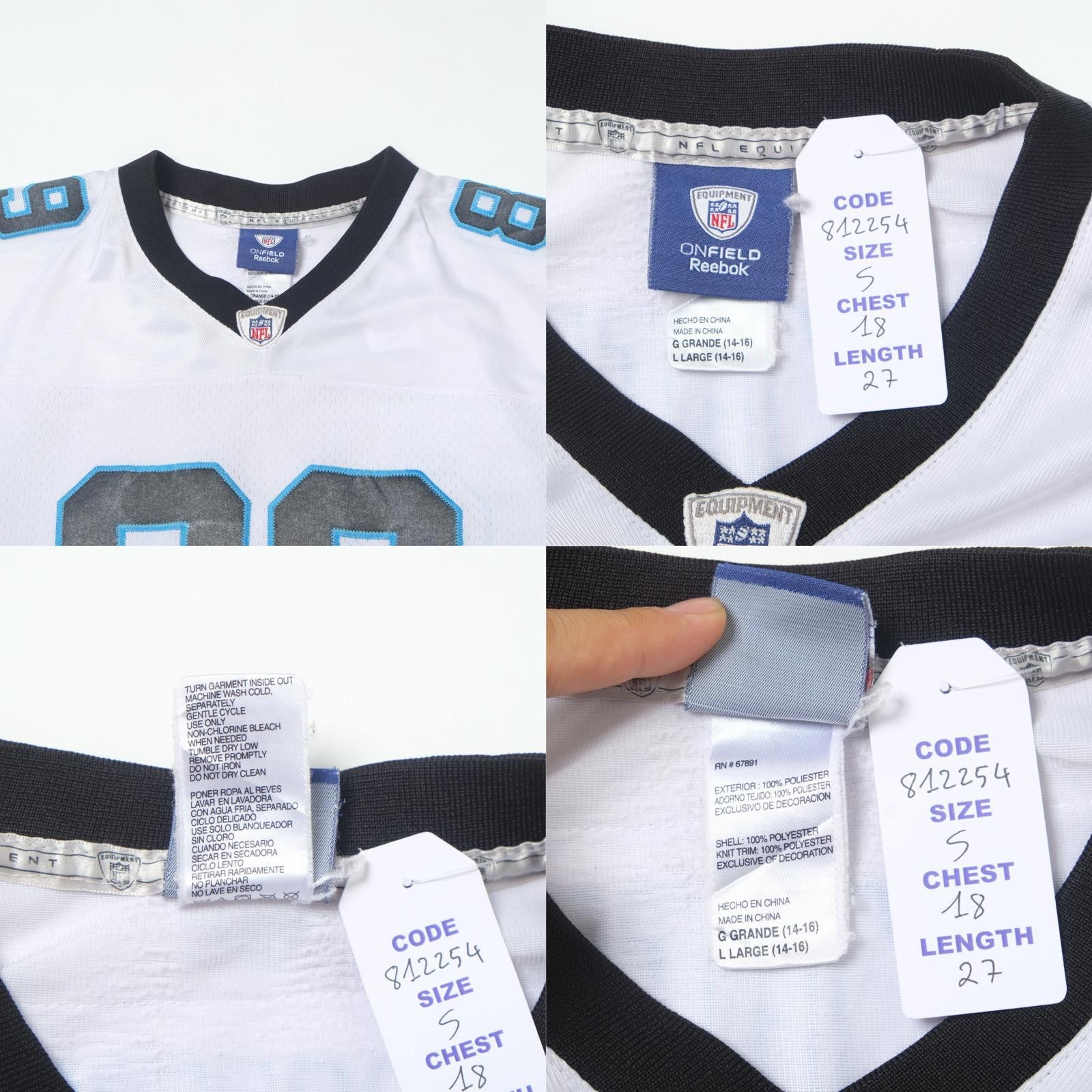 Reebok 2000s Carolina Panthers NFL Jersey Smith Reebok (S) Size US S / EU 44-46 / 1 - 5 Thumbnail