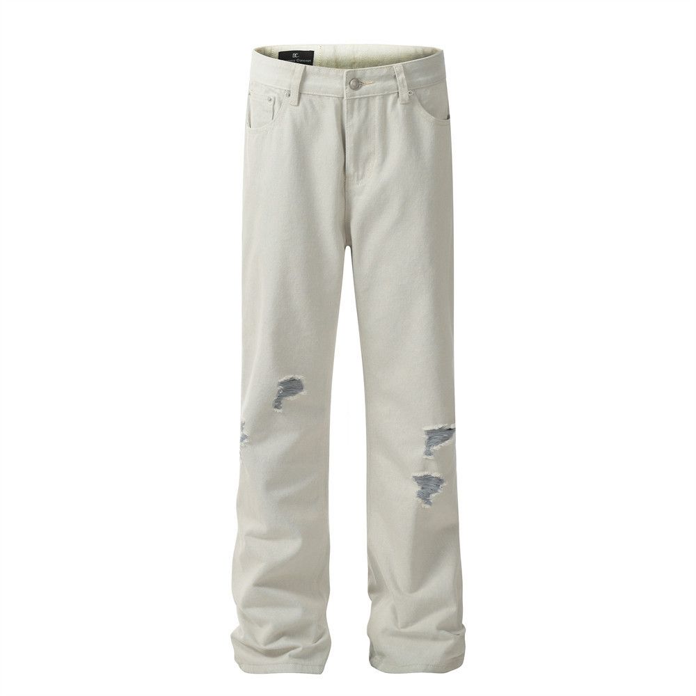 Japanese Brand × Jean Solid color men's street punk loose versatile ripped jeans Size US 32 / EU 48 - 1 Thumbnail