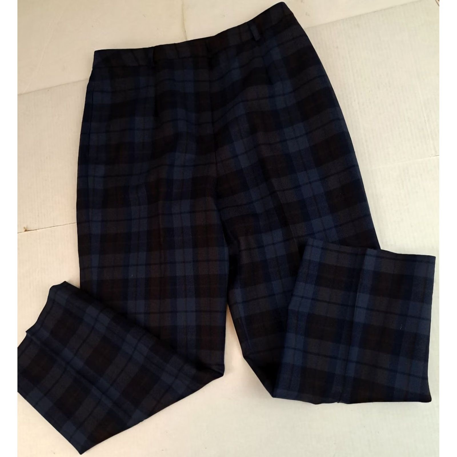 Pendleton VINTAGE Pendleton Pants Wool Plaid Dress Pants 100% Virgin Wool Women Blue 14 USA Size 36" / US 14 / IT 50 - 3 Thumbnail