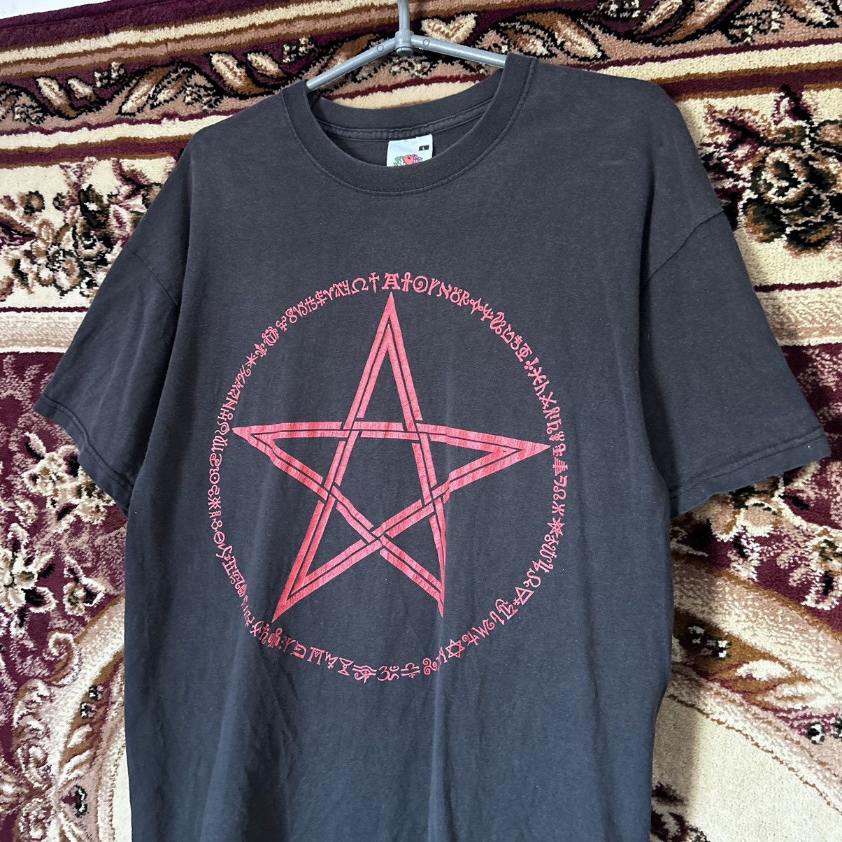 Band Tees Vintage Distressed Death Metal Pentagram Skull Thrashed Tee Size US L / EU 52-54 / 3 - 3 Thumbnail