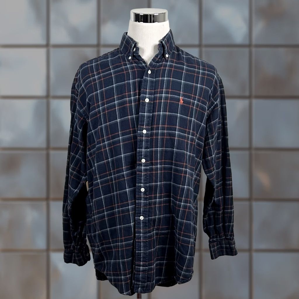 Polo Ralph Lauren Polo Ralph Lauren Button-Up Flannel Shirt Blue Red Plaid 100% Cotton L Regular Men Shirt Size US L / EU 52-54 / 3 - 1 Thumbnail