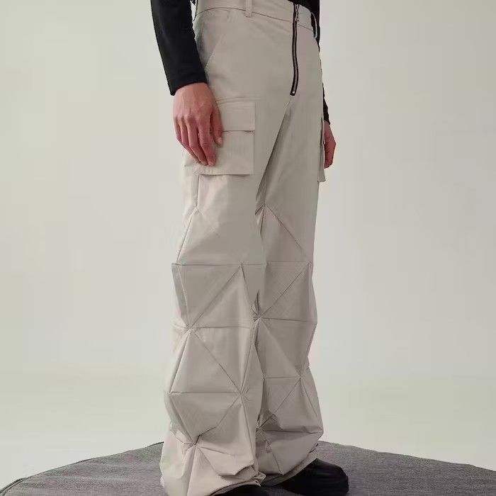 Japanese Brand Irregular Cut Diamond Pleat Cargo Pants Size US 30 / EU 46 - 7 Thumbnail
