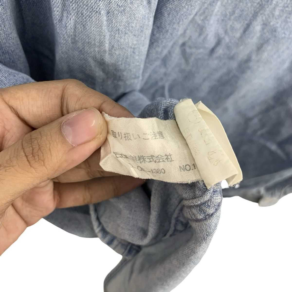 Mr. Junko Vintage Mr.JUNKO Light Wash Denim Work Shirt Button Up Size US L / EU 52-54 / 3 - 11 Thumbnail