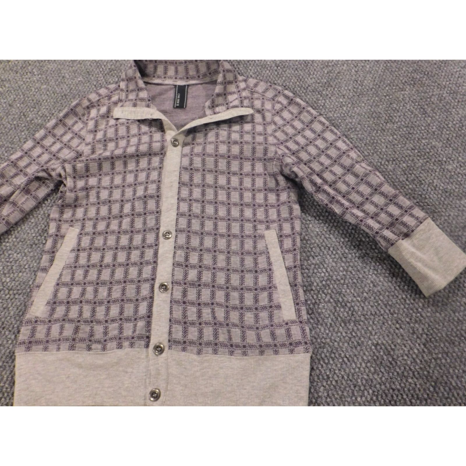 Vintage Chil Deric Womens Cardigan Sweater Purple Knit Rib Knit Stretch Button Crew Neck Casual Fall Winter Spring Regular Size 2 Womens Size XS / US 0-2 / IT 36-38 - 3 Thumbnail
