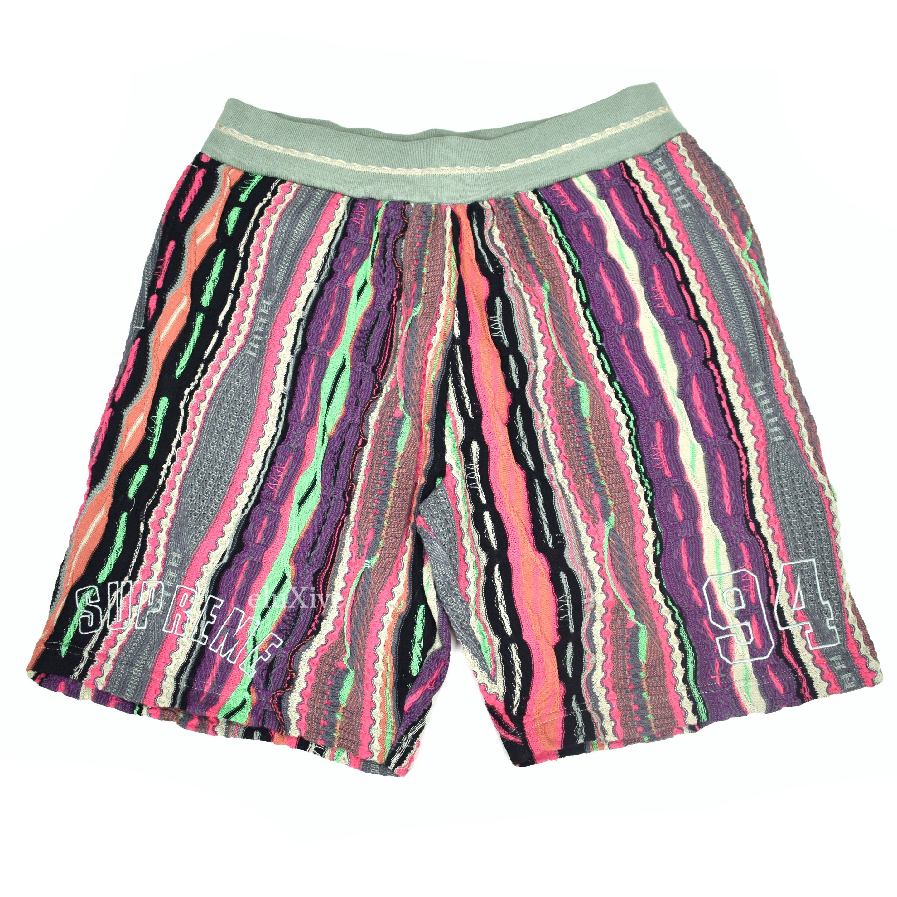 Pre-owned Coogi X Supreme Coogi Multicolor Abstract Knit Basketball Shorts
