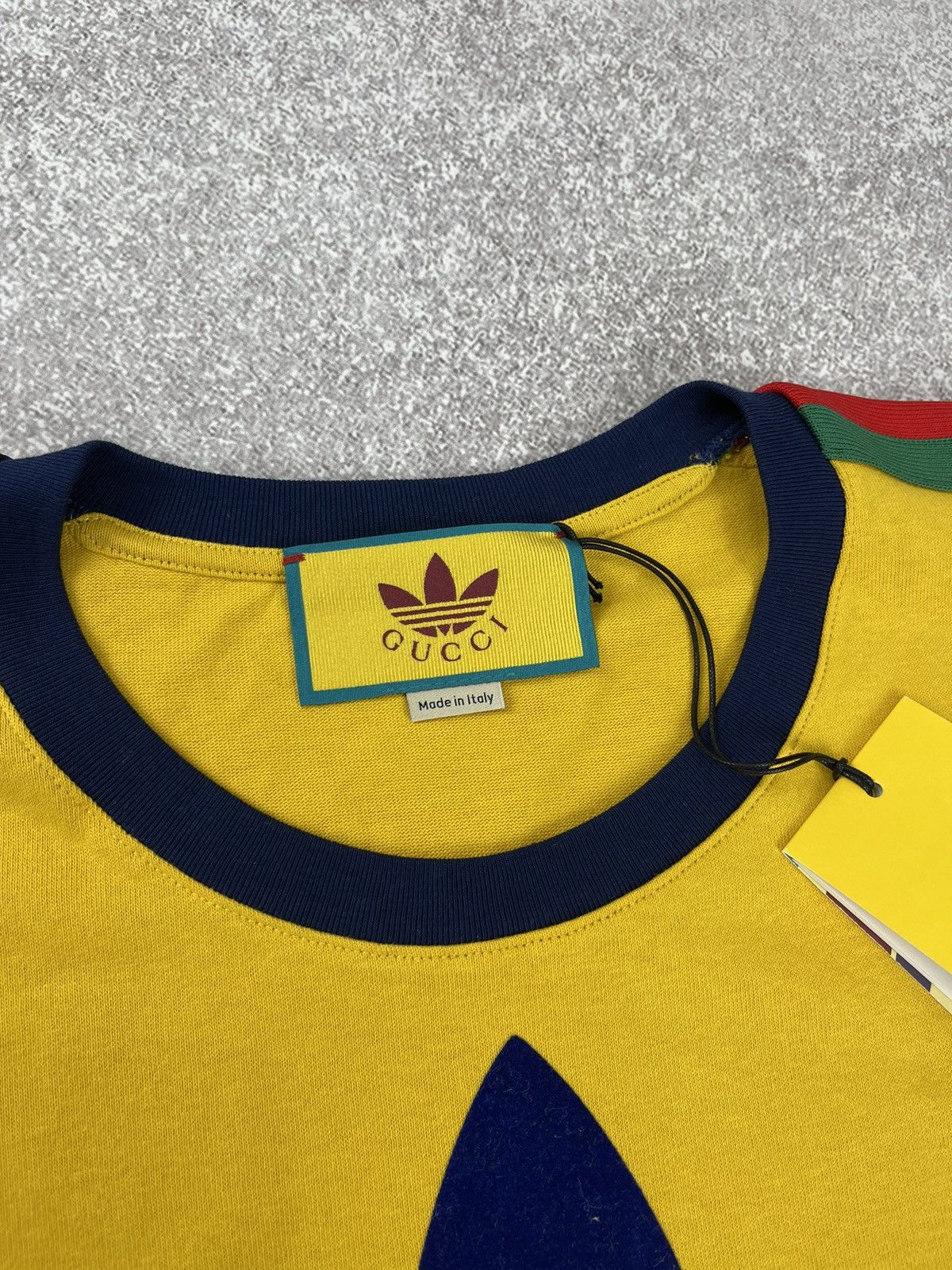 Adidas × Gucci Gucci x Adidas Cotton Jersey T-Shirt Yellow Size US M / EU 48-50 / 2 - 5 Thumbnail