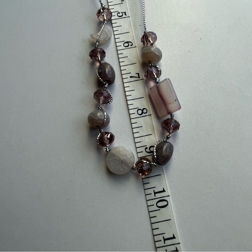 Human Made Smokey quartz peach beads Necklace on Silver Chain Size ONE SIZE - 5 Thumbnail