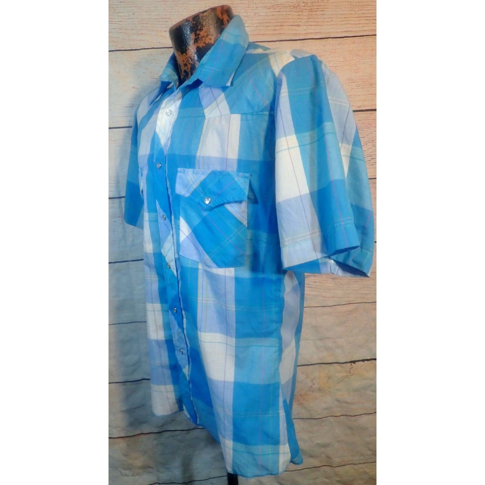 Wrangler VINTAGE Wrangler Green White Plaid Pearl Snap Western Shirt Adult Medium Cowboy 90s Mens Size US M / EU 48-50 / 2 - 2 Thumbnail