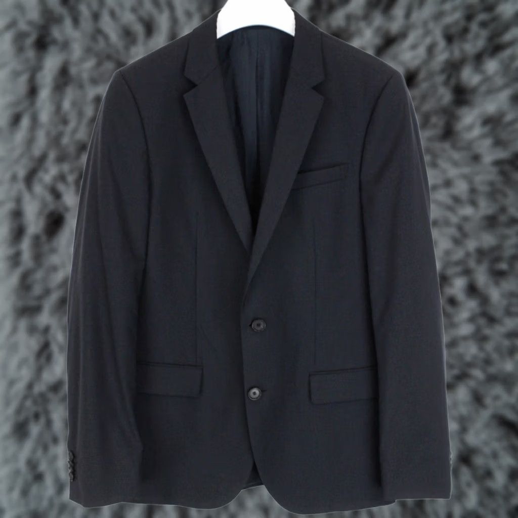 Hugo Boss HUGO BOSS Blazer Men US 38L Single Breasted Wool Notch Lapel Blazer Men Black Wool Jacket Notch Lapel 2 Buttons, Regular, Big & Tall Size 38R - 1 Thumbnail