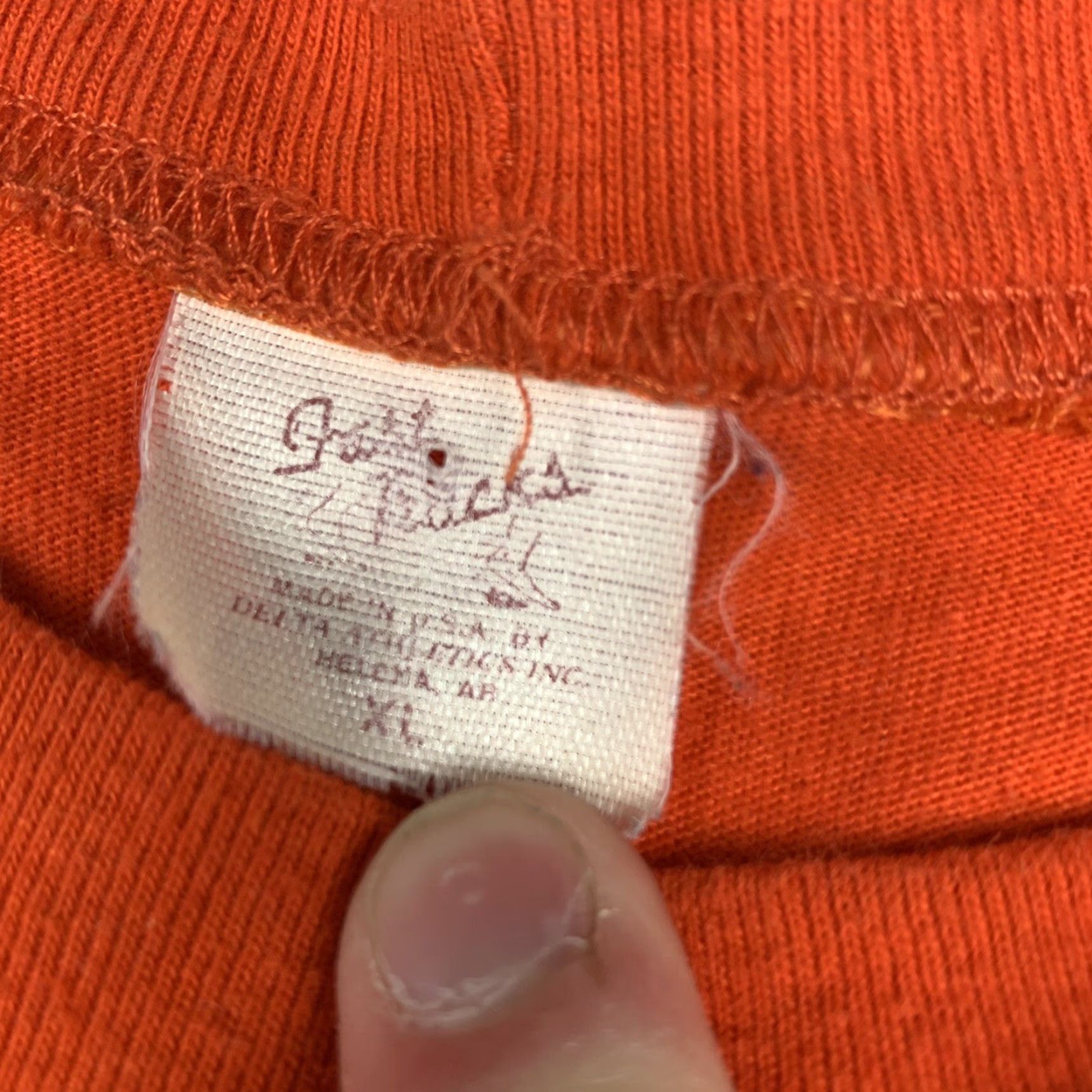Omega VINTAGE Phi Lambda Omega Sorority T Shirt XL Orange Logo College Women 70s Size XL / US 12-14 / IT 48-50 - 2 Thumbnail