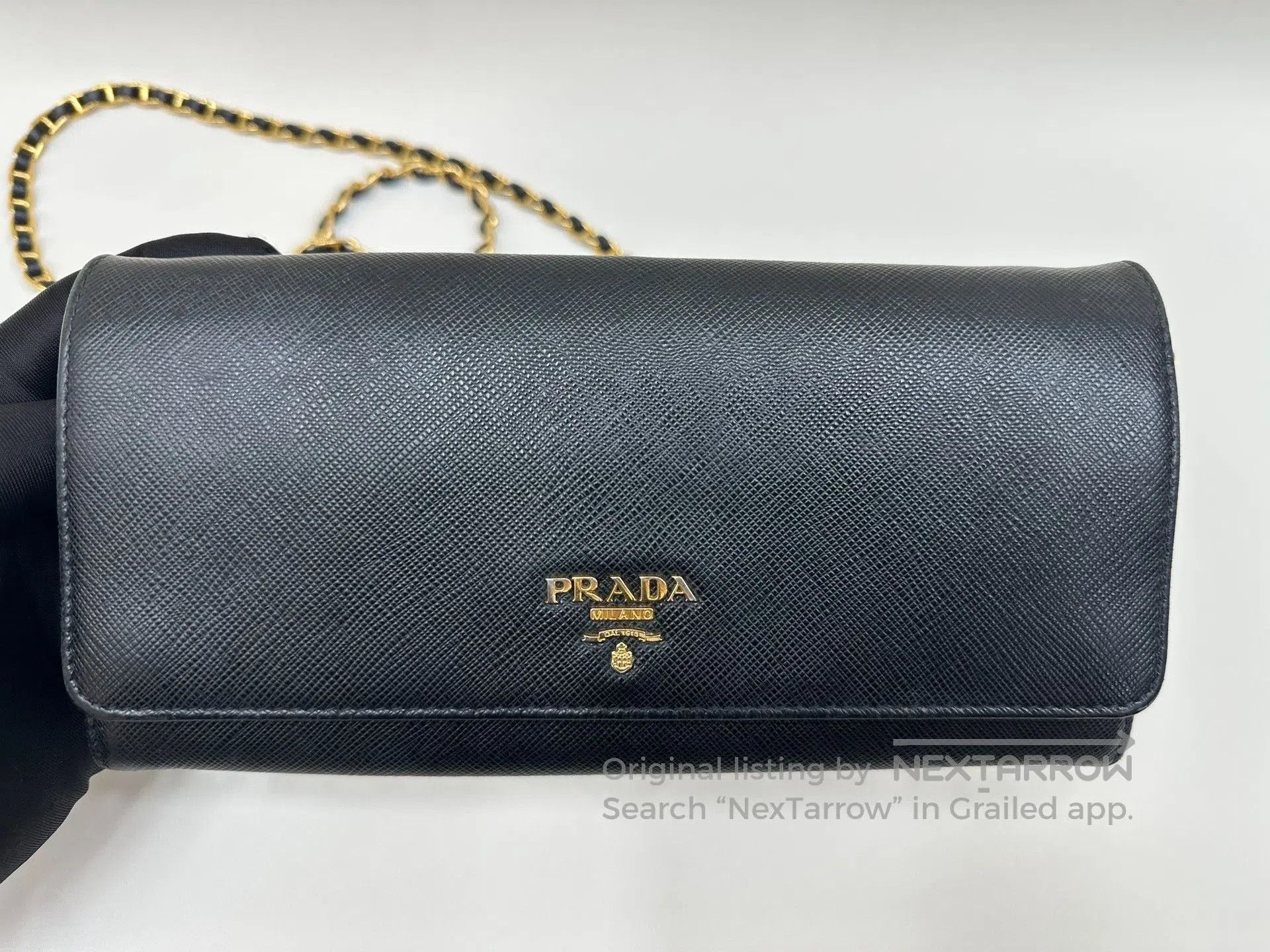 Prada Prada Black Saffiano Chain WOC. Size ONE SIZE - 2 Thumbnail