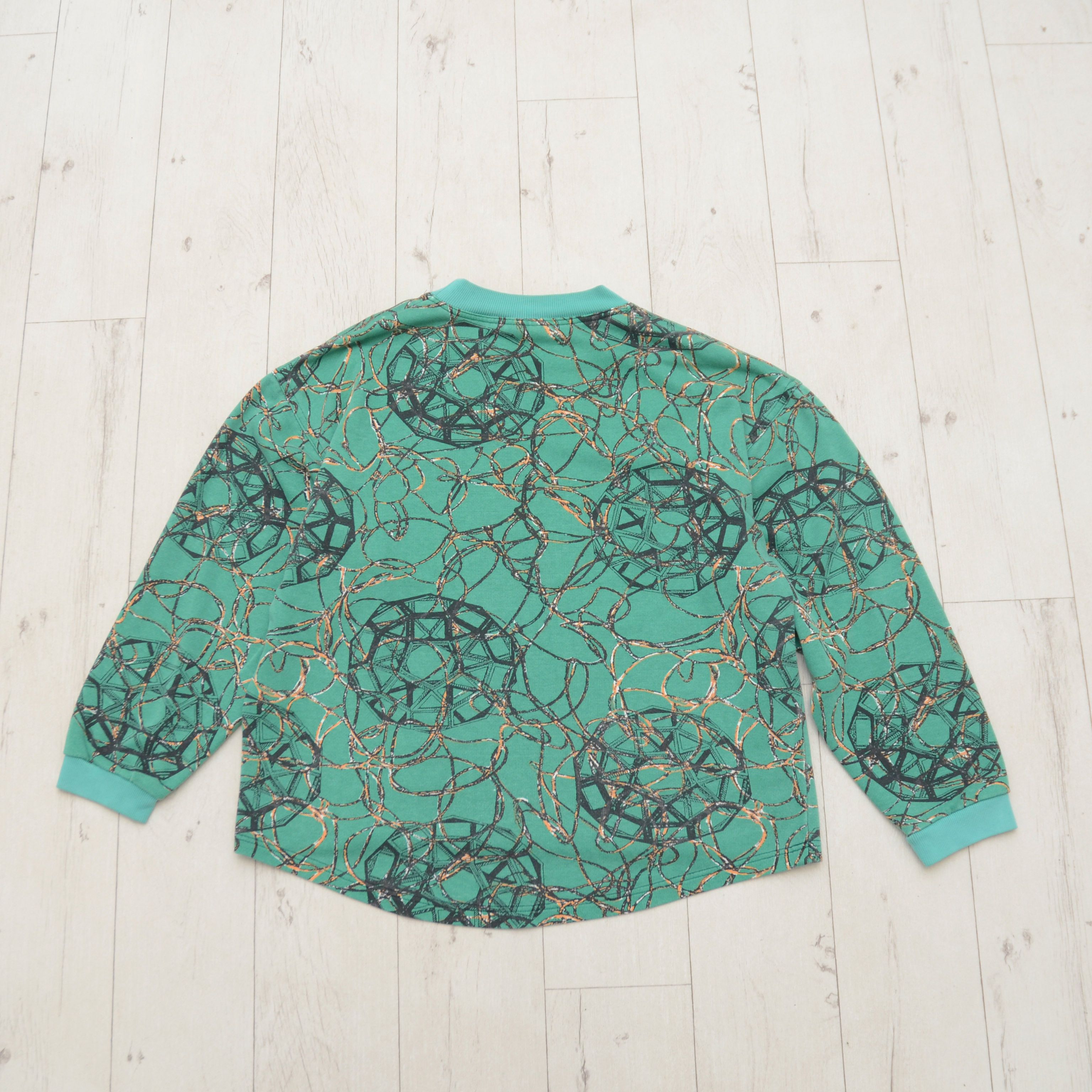 Reebok Vintage Reebok Sweatshirt Abstract Green Star Chain Pattern Size US L / EU 52-54 / 3 - 9 Thumbnail