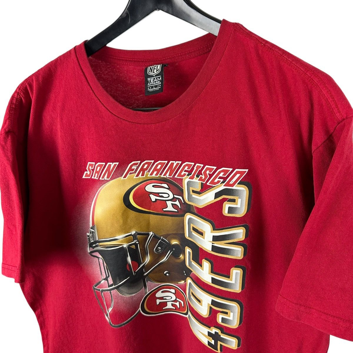 NFL × Vintage Mens Y2K San Francisco Vintage Style 49ers Helmet Shirt Size US L / EU 52-54 / 3 - 6 Thumbnail