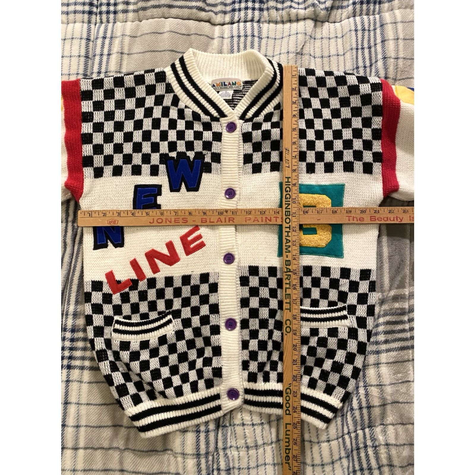 Vintage VINTAGE 80’s A’Milano Checkered Cardigan Sweater Embroidered Women’s Size Small Size S / US 4 / IT 40 - 6 Thumbnail