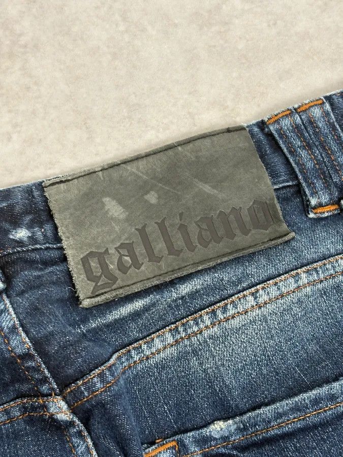 John Galliano 2010s John Galliano Blue Rebel Distressed Denim Jeans Size US 31 - 11 Thumbnail